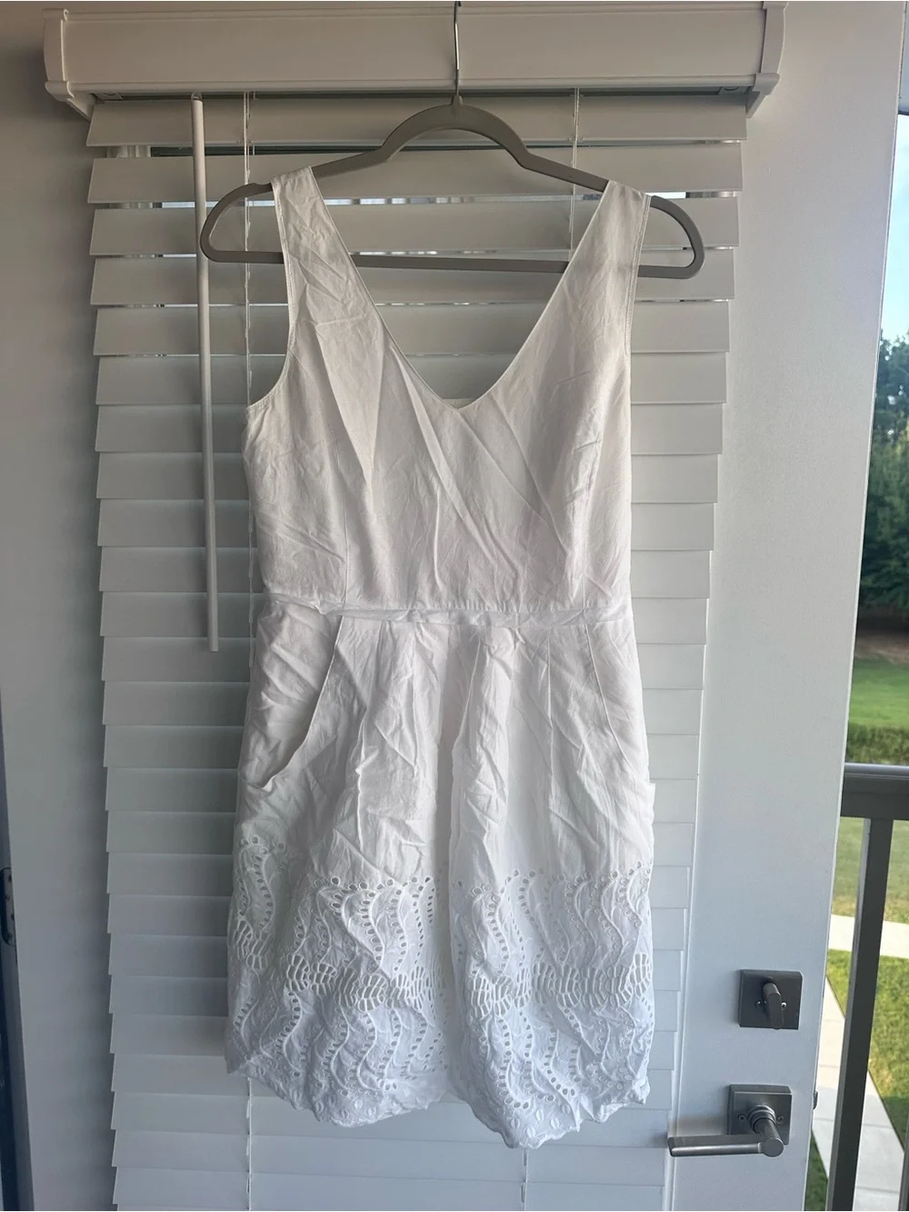 Jcrew White Eyelet V-Neck Summer Dress